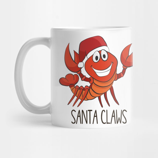 Santa Claws, Cute Funny Lobster Christmas by Dreamy Panda Designs